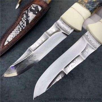 The Liberty Damascus steel fixed blade-Romance of Men